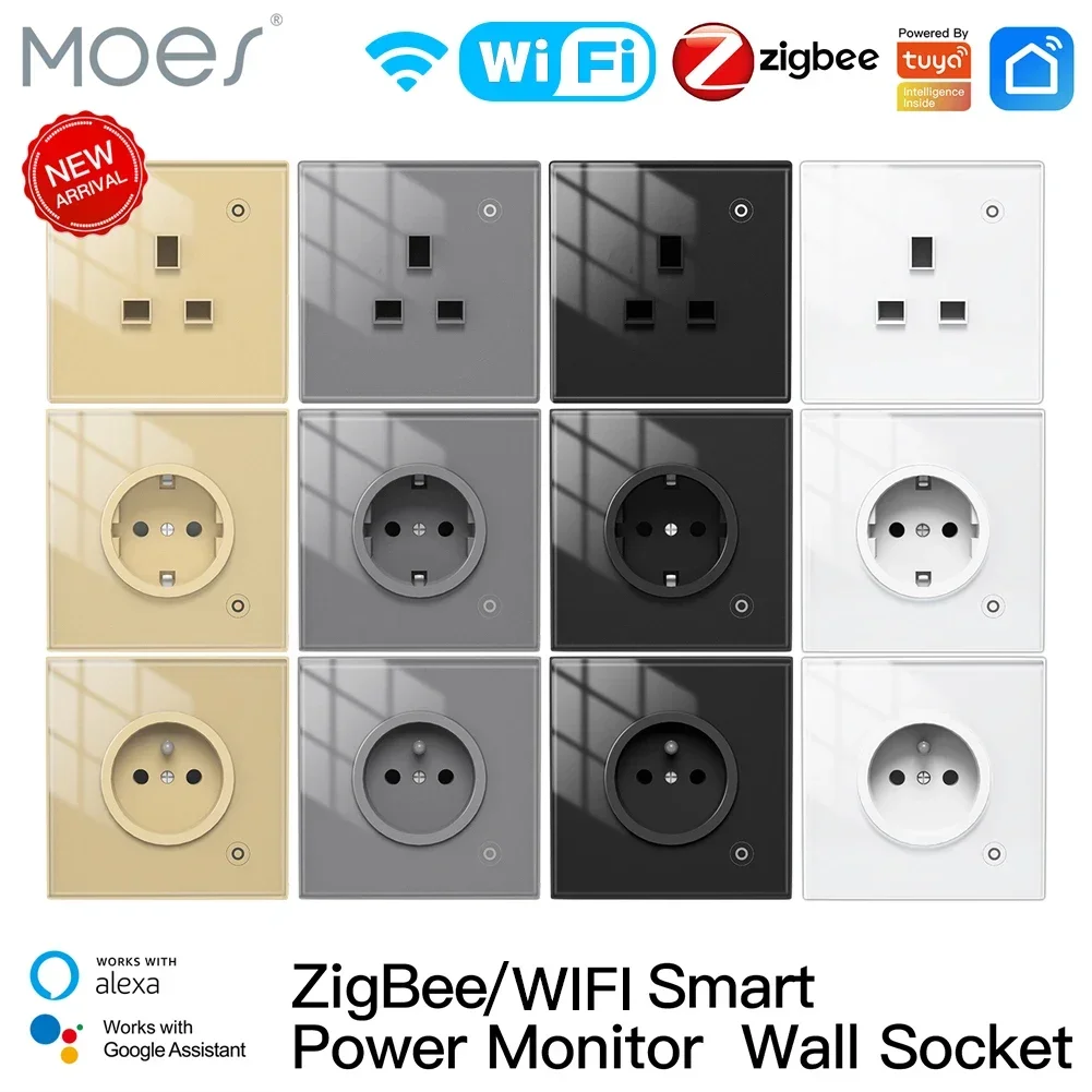 Smart Wall Socket - Moes ZigBee ซ็อกเก็ตผนัง WIFI สมาร์ทแผงกระจก Outlet