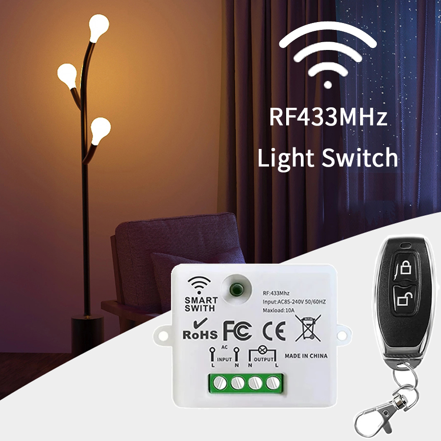 Smart Home Integration - RF 433MHz รีโมทคอนโทรลไร้สายสวิตช์สมาร์ทโฮม 110V 220V 10A