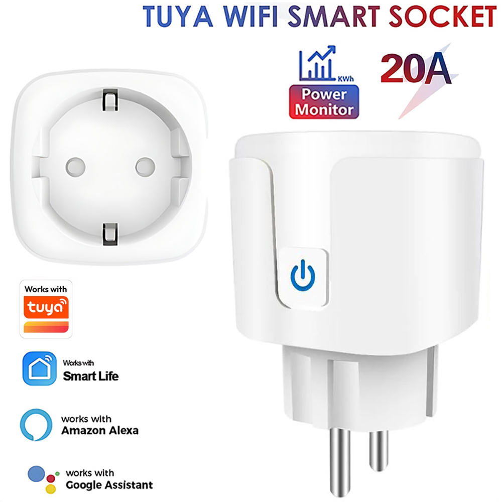 Smart Wall Socket - ใช้งานร่วมกับแอป Tuya Smart Life ปลั๊ก Wifi