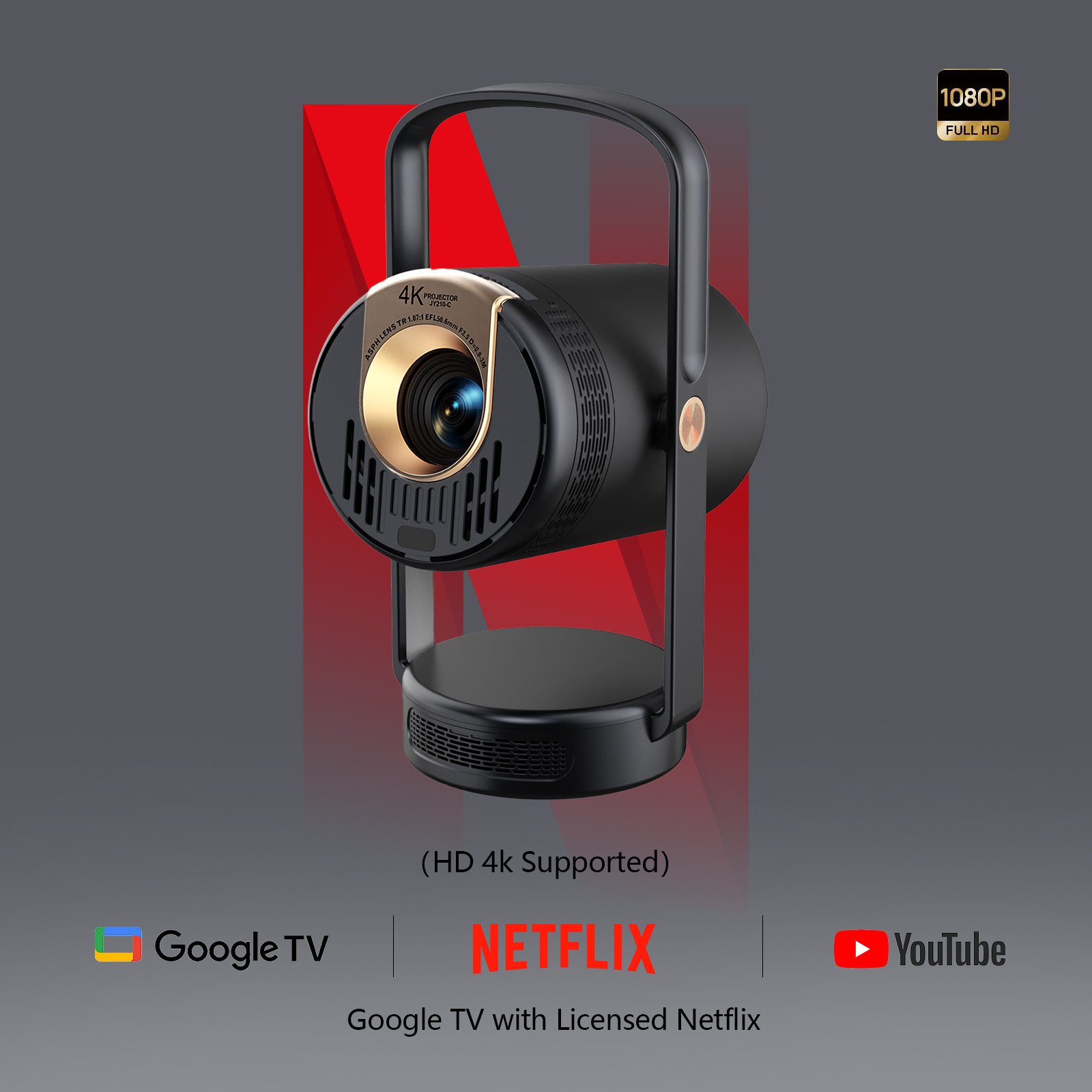 Smart Home X10 - โปรเจคเตอร์พกพาอัจฉริยะรุ่นใหม่ปี 2026 รองรับความละเอียด 1080P Full HD