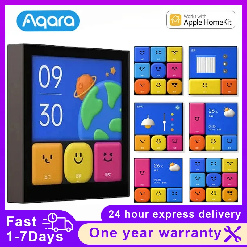 Smart Home Group - สวิทช์อัจฉริยะ aqara S1E ควบคุมแบบสัมผัส4ตัวจับเวลาแบบ LED เต็มรูปแบบปฏิทินสถิติสถิติการตั้งค่าฉากระยะไกลสำหรับ