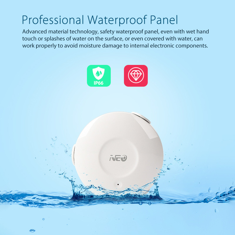 Smart Home Nas - เครื่องตรวจจับน้ำรั่วอัจฉริยะพร้อมระบบตรวจจับน้ำท่วมอัตโนมัติ WiFi ไร้สาย พร้อมสัญญาณเตือนน้ำล้น เซ็นเซอร์ตรวจจับการรั่วไหลสำหรับบ้าน แบตเตอรี่ความจุสูง