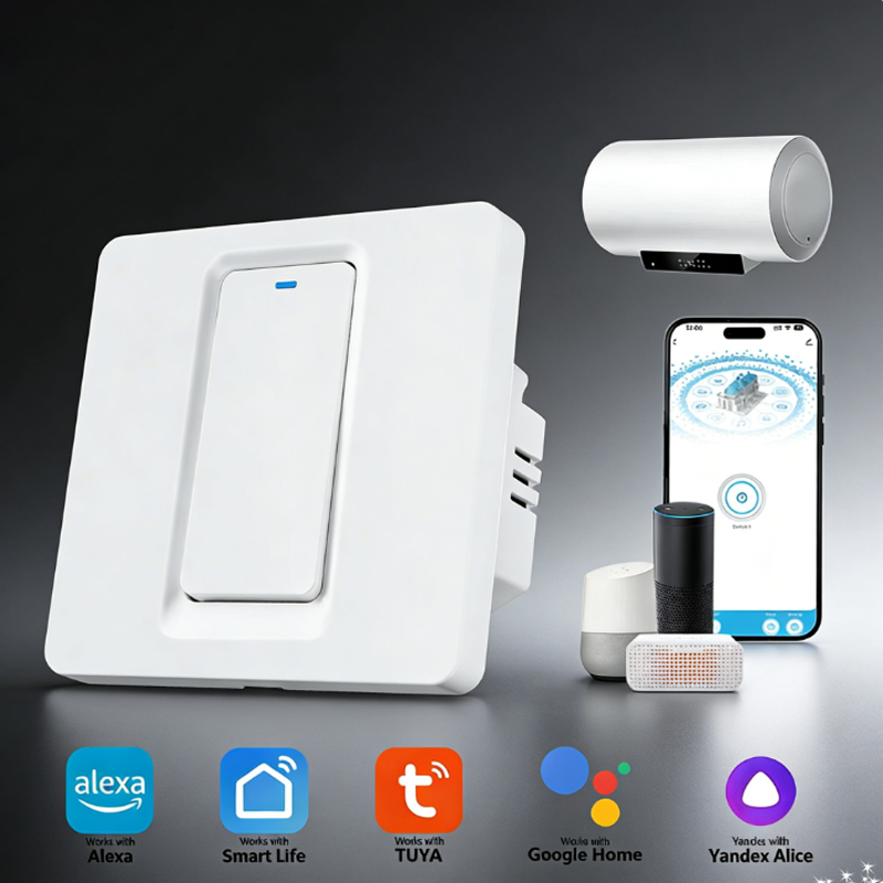 Smart Home Google Assistant - สวิตช์เครื่องทำน้ำอุ่นอัจฉริยะ/ระบบควบคุมแบบสัมผัสผ่าน WiFi และบลูทูธ ใช้งานร่วมกับ Alexa/Google Home/แอป