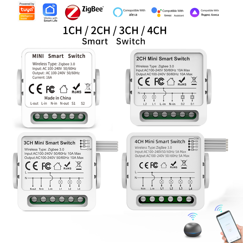 Smart Light Switch - สวิตช์อัจฉริยะ Tuya Zigbee 3.0 แบบ 1/2/3/4