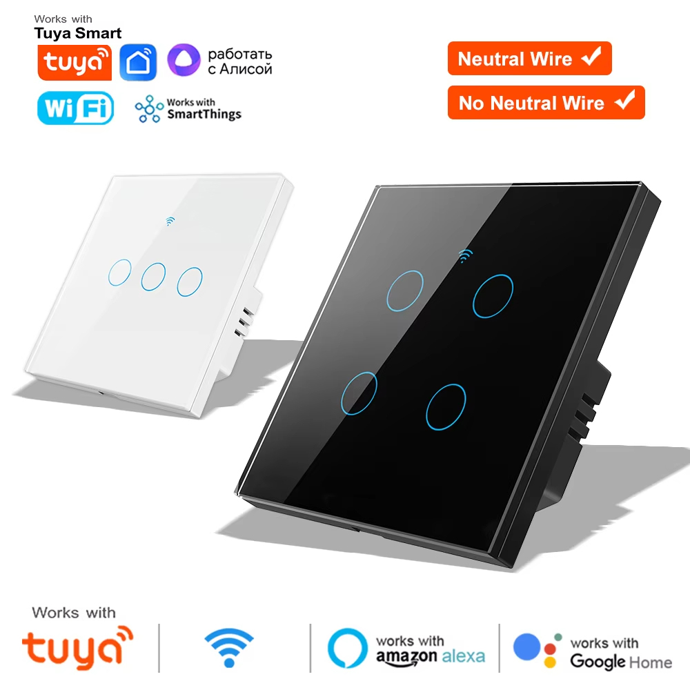 Smart Light Switch - สวิตช์ไฟติดผนังแบบสัมผัส 1 2 3 4 ช่อง