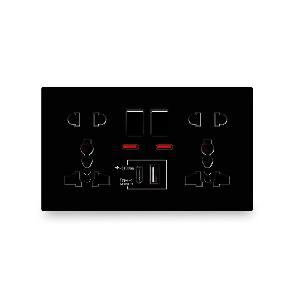 Smart Wall Socket - เต้ารับติดผนังแบบชาร์จเร็ว 18W Type-C 13A พร้อมพอร์ตชาร์จเร็วอัจฉริยะ ช่องเสียบคู่แบบ