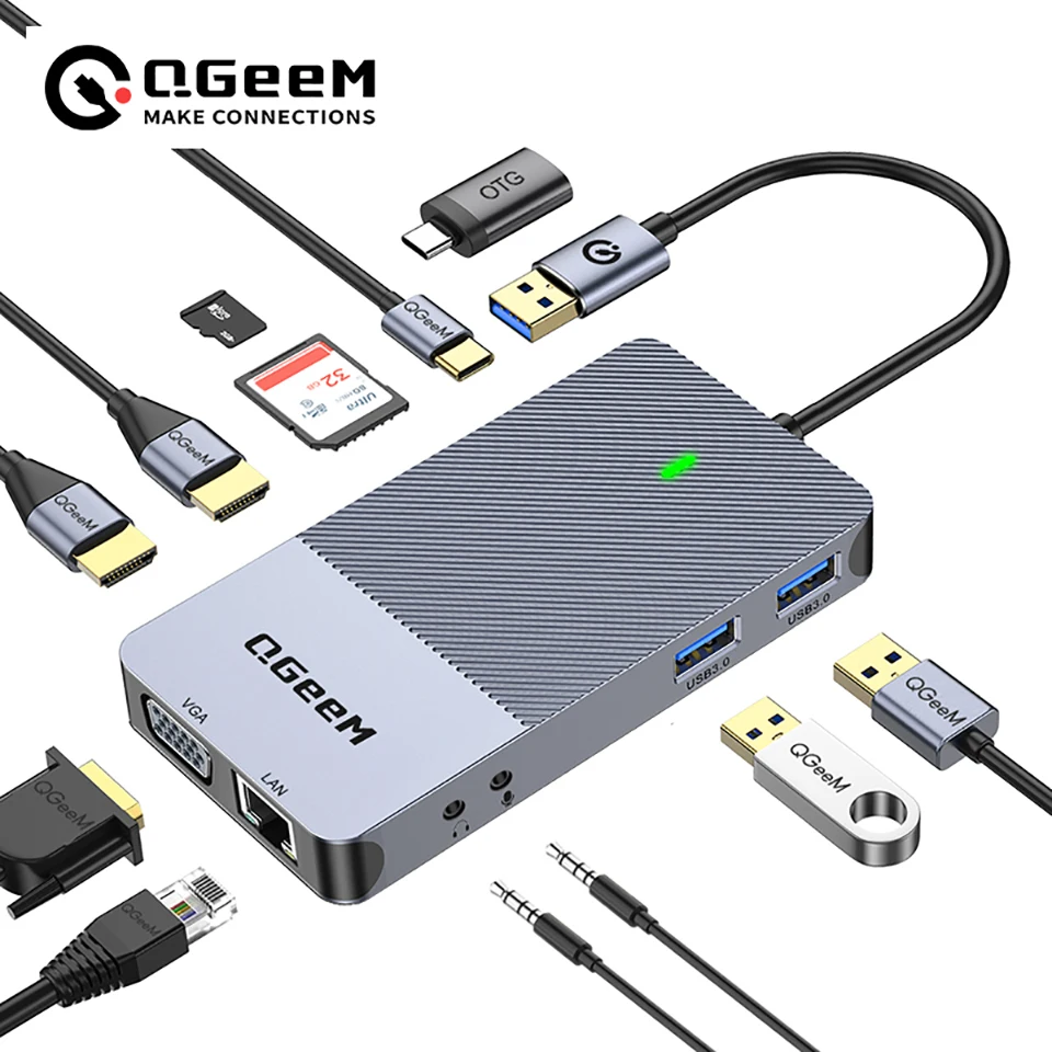 Smart Home Hub 2 - QGeeM USB 3.0 Docking Station, ฮับ