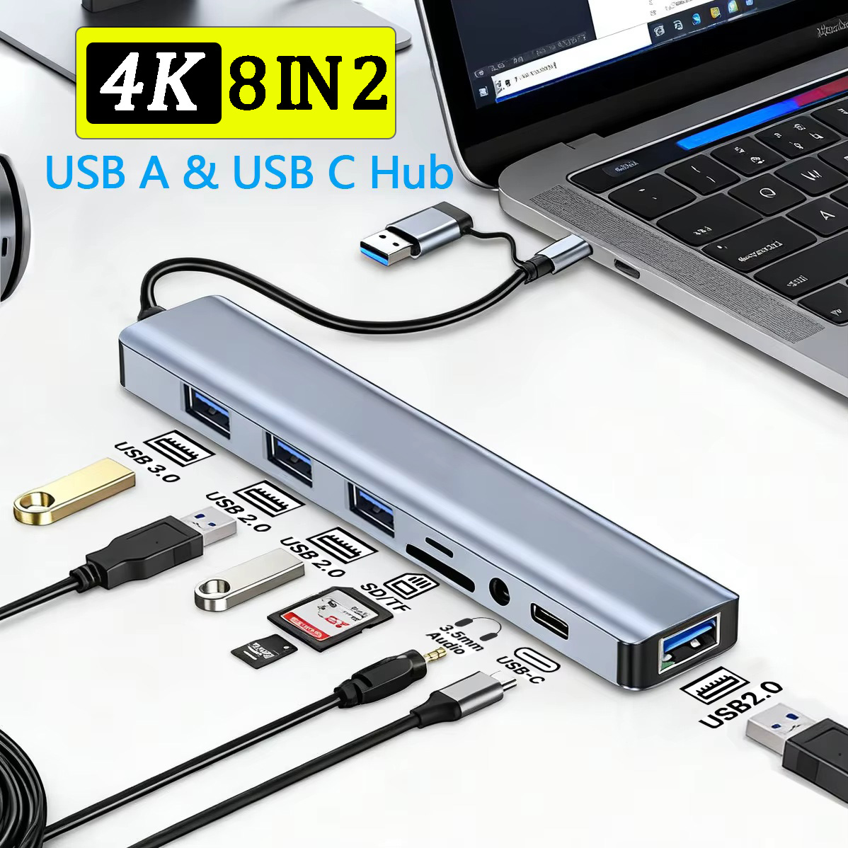 Smart Home Hub 2 - ฮับ USB C 8 in 2