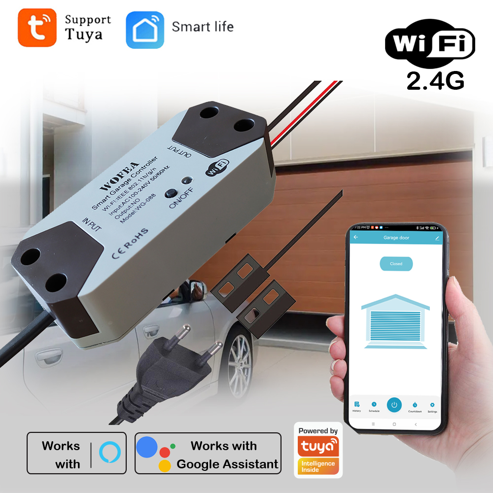 Smart Home Registration - ตัวควบคุมที่เปิดประตูโรงรถอัจฉริยะ, ปลั๊ก EU, ทํางานร่วมกับ Alexa, Echo,