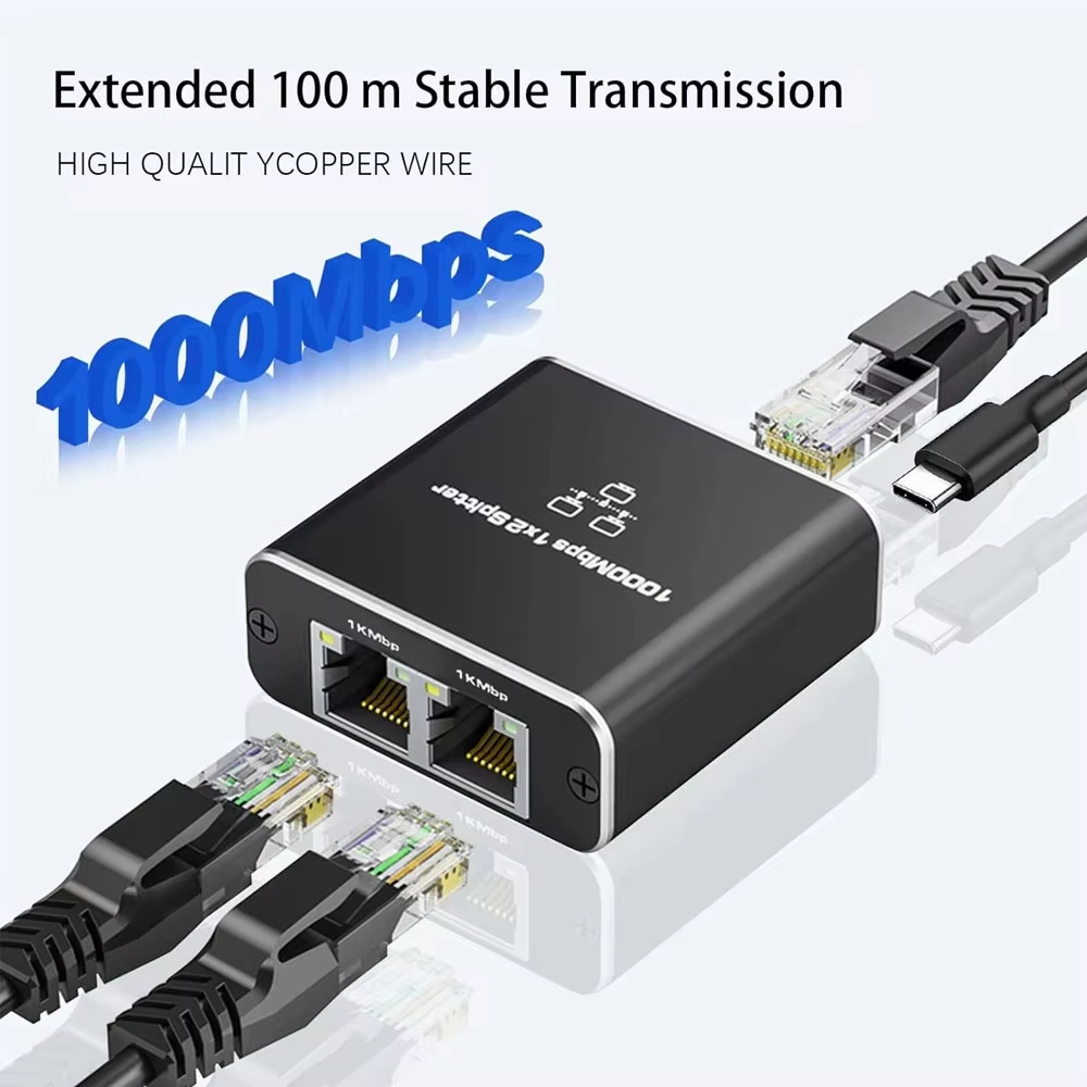 Smart Home Hub 2 - ตัวแยกสัญญาณเครือข่าย 1000Mbps ฮับ 1 ต่อ 2