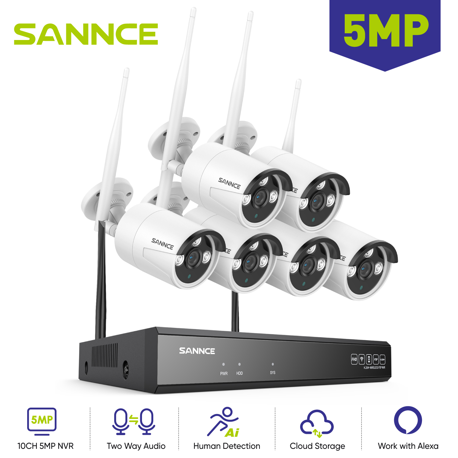 Sannce ชุดกล้องวงจรปิดรักษาควา - Smart Home Outdoor Camera บทวิจารณ์และราคา