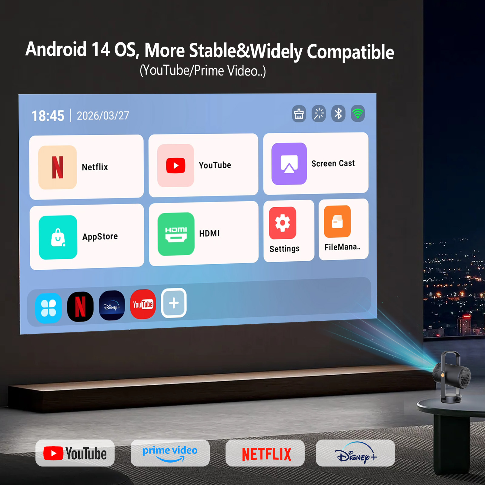 โปรเจคเตอร์พกพาอัจฉริยะรุ่นใหม - Smart Home X10 บทวิจารณ์และราคา