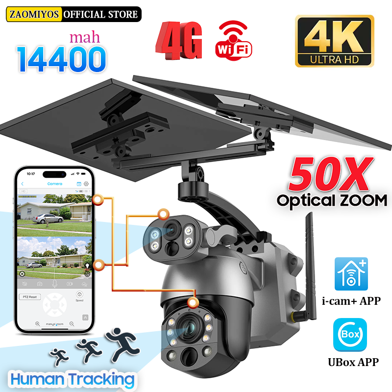 4K 50X ZOOM กล้องพลังงานแสงอาท - Smart Home Outdoor Camera บทวิจารณ์และราคา