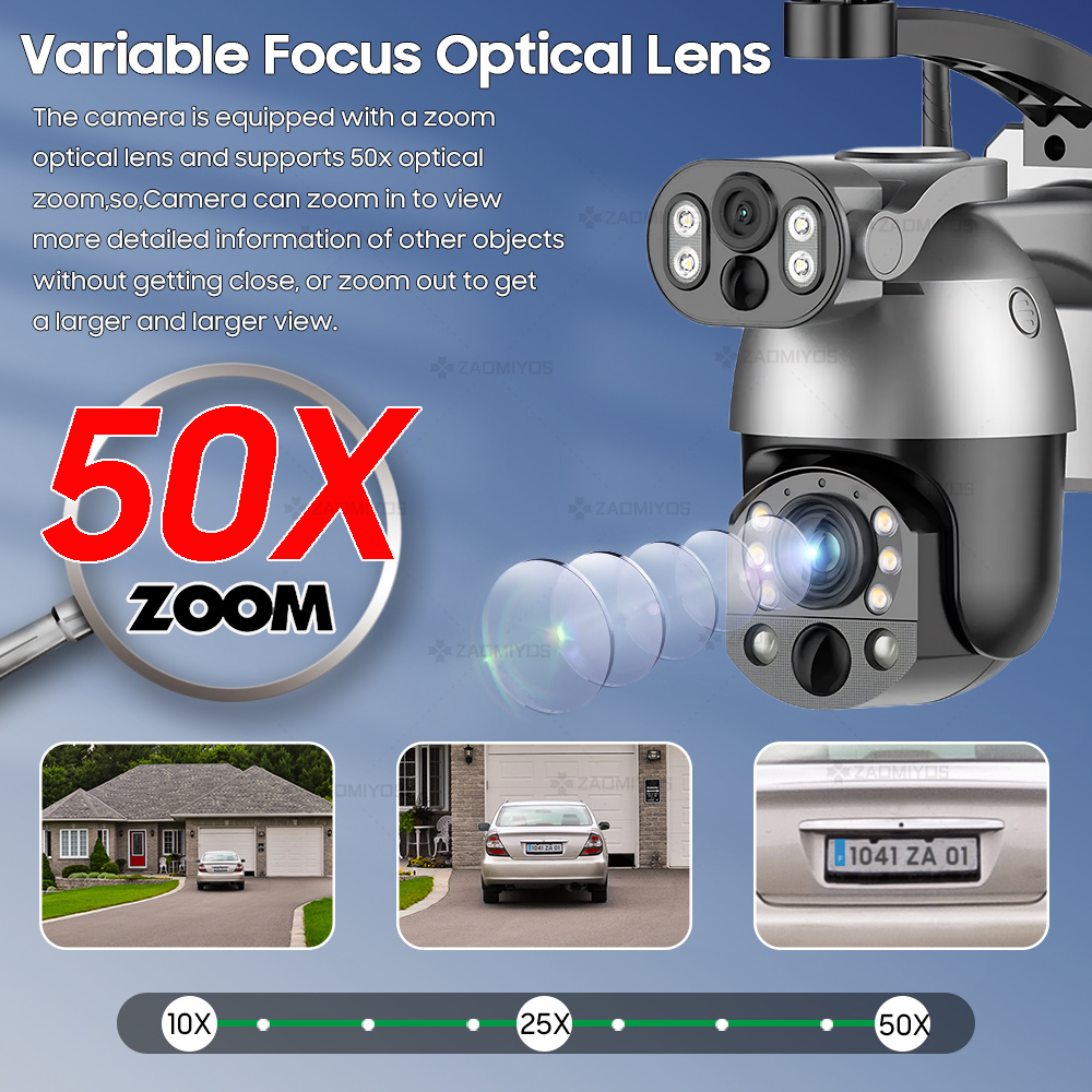 4K 50X ZOOM กล้องพลังงานแสงอาท - Smart Home Outdoor Camera บทวิจารณ์และราคา