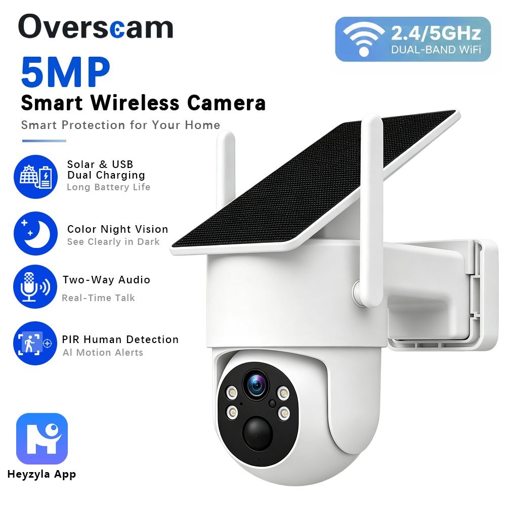 กล้อง PTZ พลังงานแสงอาทิตย์ 5M - Smart Home Outdoor Camera บทวิจารณ์และราคา