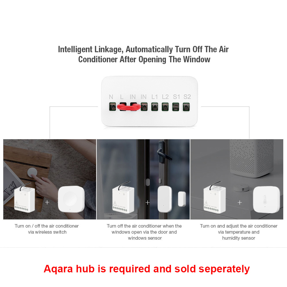 โมดูลควบคุมสองทาง Aqara รีเลย์ - Smart Home Group บทวิจารณ์และราคา