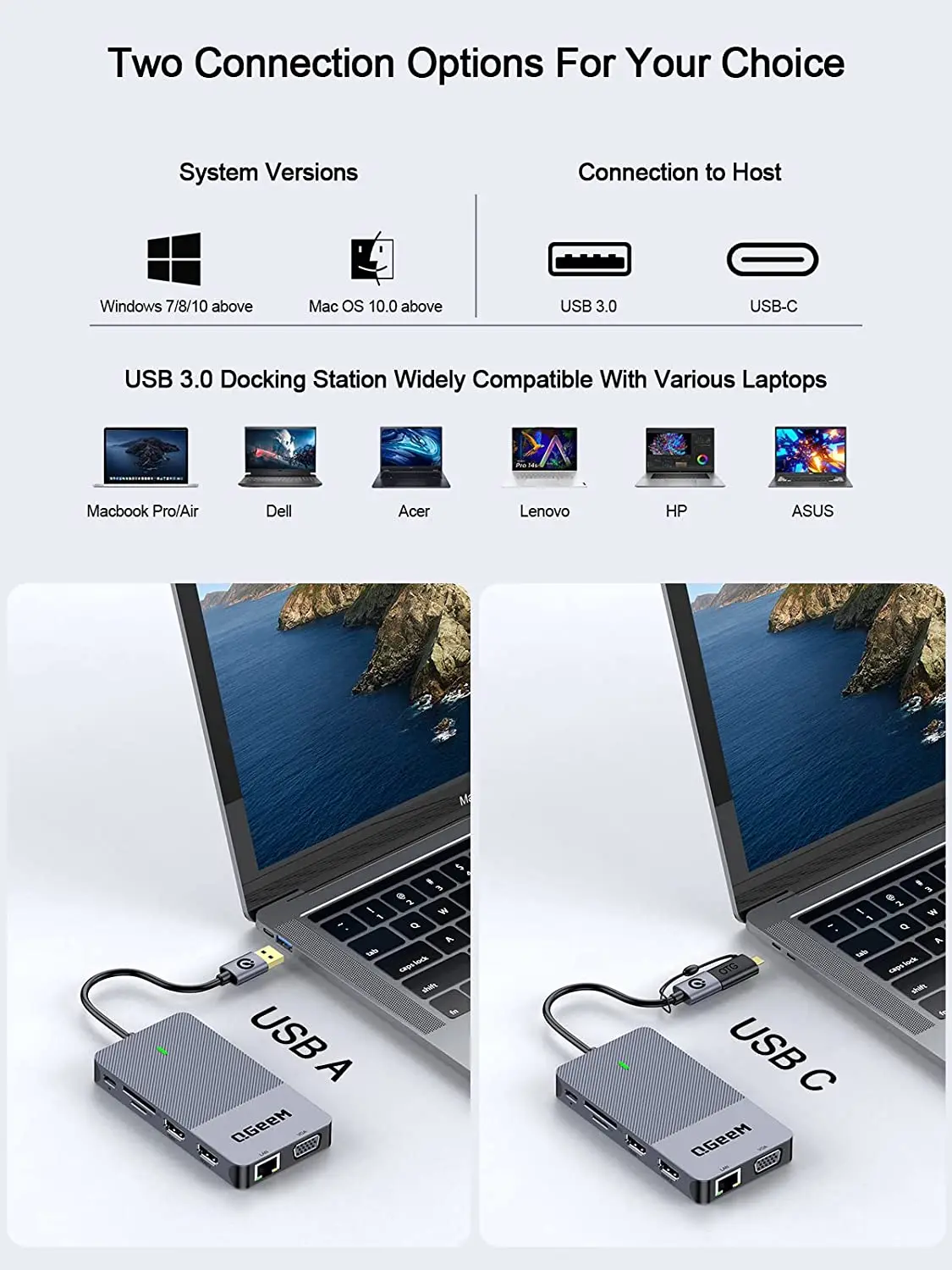 QGeeM USB 3.0 Docking Station, - Smart Home Hub 2 บทวิจารณ์และราคา