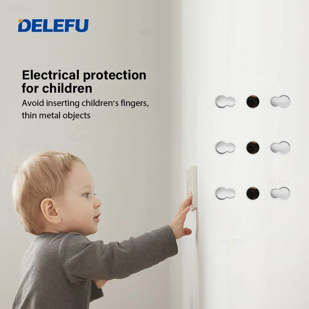 ปลั๊กไฟติดผนัง DELEFU สีดำ ป้อ - Smart Wall Socket บทวิจารณ์และราคา